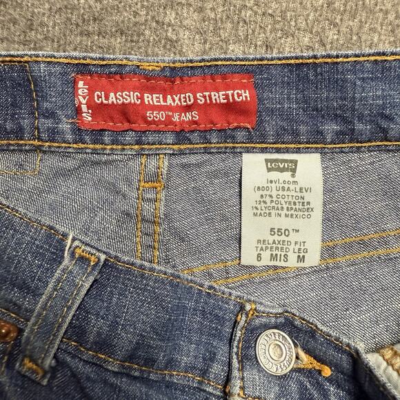 Vintage Levis 550 Relaxed Stretch Jeans Women's 6 M Mis Blue Tapered 90's MOM - Picture 2 of 7